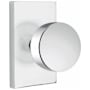 Emtek Round Privacy Door Knob Set with Modern Rectangular Rose and Concealed Screws from the Brass Modern Collection Polished Chrome