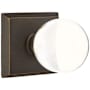 Emtek Bristol Rustic Modern Bronze Privacy Door Knob Set with Concealed Screws Medium Bronze