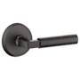 Emtek Bryce Privacy Door Lever Set with Concealed Screws from the Rustic Sandcast Bronze Collection Flat Black Bronze