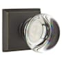 Emtek Providence Crystal Privacy Door Knob with Concealed Screws and Sandcast Bronze Rosette Medium Bronze