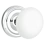 Emtek Ice White Porcelain Passage Door Knobset with Brass Rosette and the Concealed Screws Polished Chrome