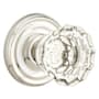 Emtek Astoria Clear Crystal Privacy Door Knobset with Brass Rosette and the Concealed Screws Polished Nickel