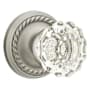 Emtek Astoria Clear Crystal Privacy Door Knobset with Brass Rosette and the Concealed Screws Pewter