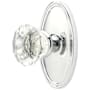 Emtek Astoria Clear Crystal Privacy Door Knobset with Brass Rosette and the Concealed Screws Polished Chrome
