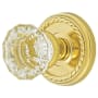 Emtek Astoria Clear Crystal Privacy Door Knobset with Brass Rosette and the Concealed Screws Polished Brass