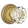 Emtek Astoria Clear Crystal Privacy Door Knobset with Brass Rosette and the Concealed Screws French Antique