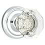Emtek Old Town Clear Crystal Privacy Door Knobset with Brass Rosette and the Concealed Screws Polished Chrome