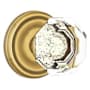Emtek Old Town Clear Crystal Privacy Door Knobset with Brass Rosette and the Concealed Screws French Antique