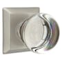 Emtek Providence Crystal Privacy Door Knob with Concealed Screws and Solid Brass Rosette Pewter