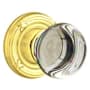 Emtek Providence Crystal Privacy Door Knob with Concealed Screws and Solid Brass Rosette Polished Brass