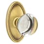 Emtek Providence Crystal Privacy Door Knob with Concealed Screws and Solid Brass Rosette French Antique