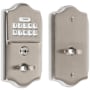Emtek Single Cylinder Solid Brass Electronic Deadbolt from the Brass Collection Satin Nickel