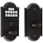 Emtek Single Cylinder Cast Bronze Electronic Deadbolt from the Sandcast Bronze Collection Flat Black