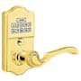 Emtek Single Cylinder Solid Brass Electronic Leverset from the Brass Collection Lifetime Polished Brass