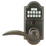 Emtek Electronic Keypad Single Cylinder Door Lever Set from the Sandcast Bronze Collection Medium Bronze