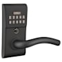 Emtek Single Cylinder Solid Brass Electronic Leverset from the Brass Modern Collection Flat Black