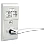 Emtek Single Cylinder Solid Brass Electronic Leverset from the Brass Modern Collection Polished Chrome