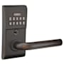 Emtek Single Cylinder Solid Brass Storeroom/Gate Function Electronic Leverset from the Brass Modern Collection Oil Rubbed Bronze