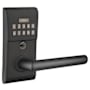 Emtek Single Cylinder Solid Brass Storeroom/Gate Function Electronic Leverset from the Brass Modern Collection Flat Black