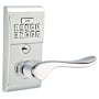 Emtek Single Cylinder Solid Brass Storeroom/Gate Function Electronic Leverset from the Brass Modern Collection Polished Chrome