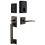 Emtek Empowered 2 Baden Left Handed Sectional Electronic Touchpad/Fingerprint Key Free Entry Handleset with Poseidon Interior Lever with Bluetooth Oil Rubbed Bronze