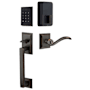 Emtek Empowered 2 Hamden Left Handed Sectional Electronic Touchpad/Fingerprint Key Free Entry Handleset with Elan Interior Lever with Bluetooth Oil Rubbed Bronze