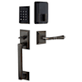 Emtek Empowered 2 Hamden Left Handed Sectional Electronic Touchpad/Fingerprint Key Free Entry Handleset with Turino Interior Lever and Bluetooth/WiFi Oil Rubbed Bronze