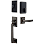 Emtek Empowered 2 Baden Right Handed Sectional Electronic Touchpad/Fingerprint Keyless Entry Handleset with Geneva Interior Lever with Bluetooth Oil Rubbed Bronze