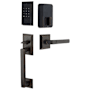 Emtek Empowered 2 Baden Left Handed Sectional Electronic Touchpad/Fingerprint Keyless Entry Handleset with Aston Interior Lever and Bluetooth/WiFi Oil Rubbed Bronze