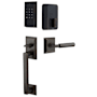 Emtek Empowered 2 Baden Left Handed Sectional Electronic Touchpad/Fingerprint Keyless Entry Handleset with Hercules Interior Lever and Bluetooth/WiFi Oil Rubbed Bronze
