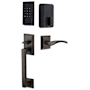 Emtek Empowered 2 Baden Right Handed Sectional Electronic Touchpad/Fingerprint Keyless Entry Handleset with Triton Interior Lever and Bluetooth/WiFi Oil Rubbed Bronze