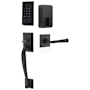 Emtek Empowered 2 Franklin Left Handed Sectional Electronic Touchpad/Fingerprint Keyless Entry Handleset with Manning Interior Lever and Bluetooth/WiFi Flat Black