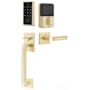 Emtek Empowered 2 Hercules Smooth Right Handed Sectional Touchpad/Fingerprint Keyless Entry Handleset with Hercules Interior Lever and Bluetooth/WiFi Satin Brass