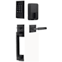 Emtek Empowered 2 Hercules Knurled Right Handed Sectional Touchpad/Fingerprint Keyless Entry Handleset with Hercules Interior Lever and Bluetooth/WiFi Flat Black