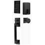 Emtek Empowered 2 Hercules Knurled Sectional Electronic Touchpad/Fingerprint Keyless Entry Handleset with Round Interior Knob and Bluetooth/WiFi Flat Black