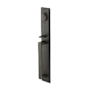 Emtek Rustic Modern Rectangular Full Plate Grip by Grip Dummy Handleset from the Sandcast Bronze Collection Medium Bronze