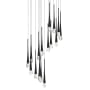 ET2 Pierce 25" Wide LED Crystal Multi Light Pendant Black