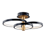 ET2 Hoopla 26" Wide Semi-flush Ceiling Fixture Black / Gold