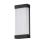 ET2 Acropolis 18" Tall LED Outdoor Wall Sconce with Crystal Shade Black