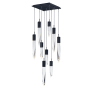 ET2 Quartz 9 Light 16" Wide LED Multi Light Pendant Black