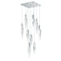 ET2 Quartz 9 Light 16" Wide LED Multi Light Pendant Polished Chrome