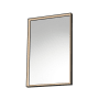 ET2 Bevel 24" W x 30" H Transitional Rectangular Framed Bathroom Wall Mirror with LED Lighting Brushed Black