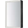 ET2 Bevel 24" x 36" Lighted Framed Single Door Medicine Cabinet Brushed Black