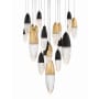 Eurofase Lighting Écrou 22 Light 40" Wide Suspension Multi Light Pendant Mixed Black / Brass