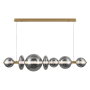 Eurofase Lighting Atomo 56" Wide 3000K LED Abstract Linear Chandelier Gold / Smoke