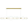Eurofase Lighting Atomo 74" Wide LED Linear Chandelier Gold / Clear