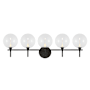 Eurofase Lighting Iissa 5 Light 36" Wide Vanity Light Matte Black