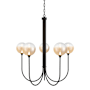 Eurofase Lighting Iissa 34" Wide Chandelier Matte Black / Amber Glass