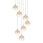 Eurofase Lighting Iissa 21" Wide Chandelier Gold / Amber Glass