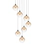 Eurofase Lighting Iissa 21" Wide Chandelier Matte Black / Amber Glass
